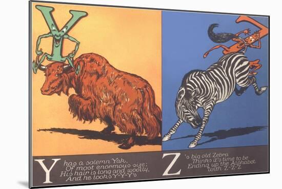 Yak and Zebra-null-Mounted Art Print