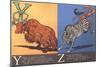 Yak and Zebra-null-Mounted Art Print
