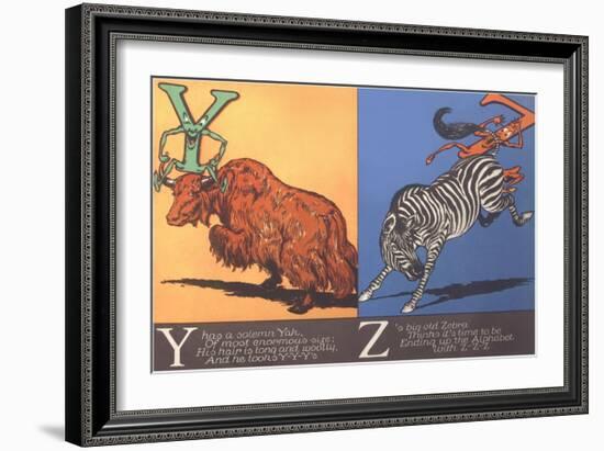 Yak and Zebra-null-Framed Art Print