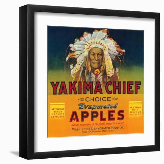 Yakima Chief Apple Label - Yakima, WA-Lantern Press-Framed Art Print