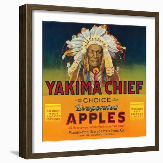 Yakima Chief Apple Label - Yakima, WA-Lantern Press-Framed Art Print