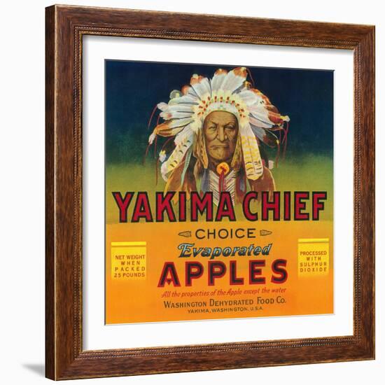 Yakima Chief Apple Label - Yakima, WA-Lantern Press-Framed Art Print