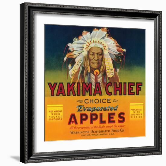 Yakima Chief Apple Label - Yakima, WA-Lantern Press-Framed Art Print