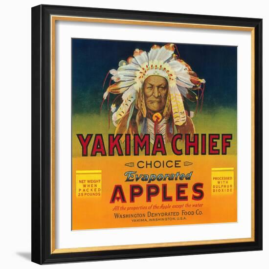 Yakima Chief Apple Label - Yakima, WA-Lantern Press-Framed Art Print