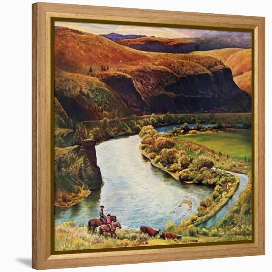 "Yakima River Cattle Roundup", May 10, 1958-John Clymer-Framed Premier Image Canvas