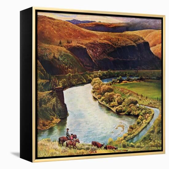 "Yakima River Cattle Roundup", May 10, 1958-John Clymer-Framed Premier Image Canvas