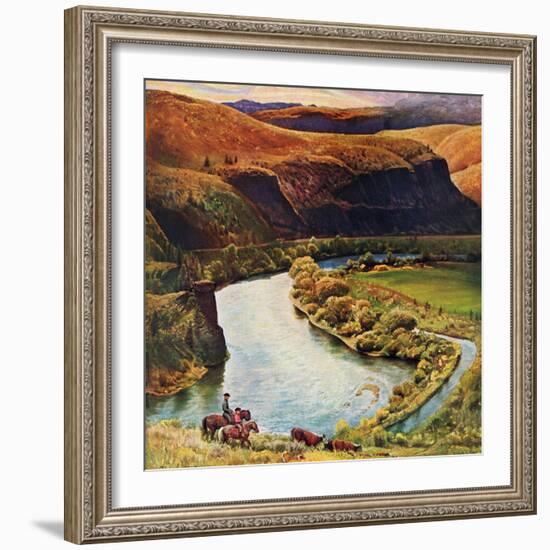 "Yakima River Cattle Roundup", May 10, 1958-John Clymer-Framed Giclee Print