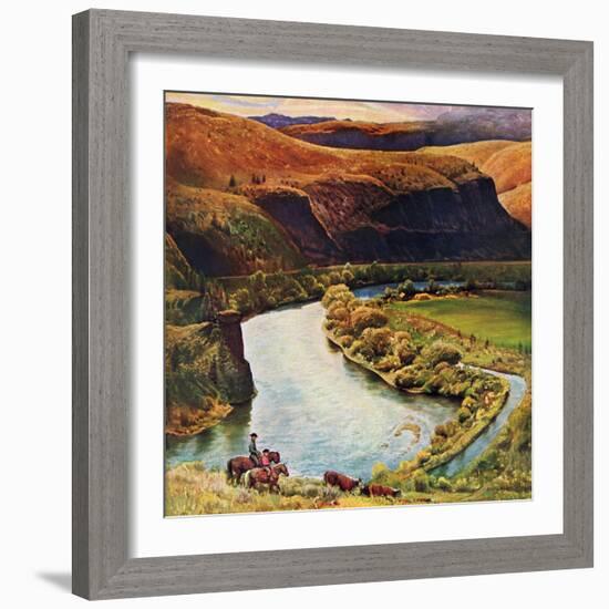 "Yakima River Cattle Roundup", May 10, 1958-John Clymer-Framed Giclee Print