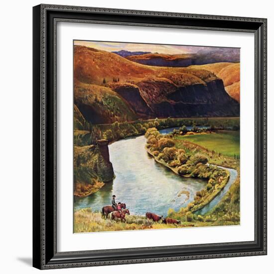 "Yakima River Cattle Roundup", May 10, 1958-John Clymer-Framed Giclee Print