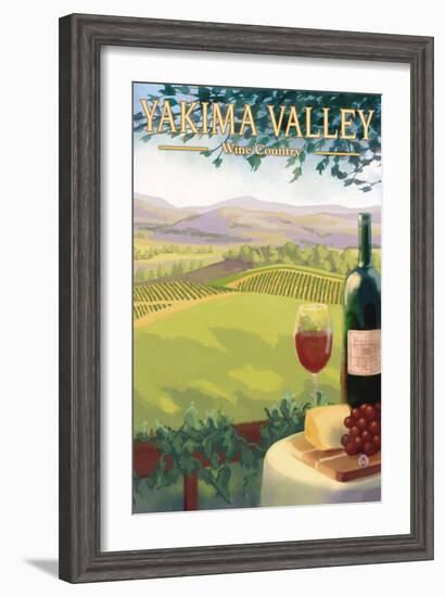 Yakima Valley, Washington - Wine Country-Lantern Press-Framed Art Print