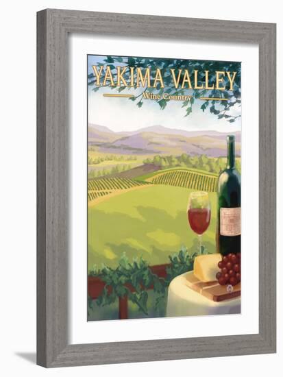 Yakima Valley, Washington - Wine Country-Lantern Press-Framed Art Print