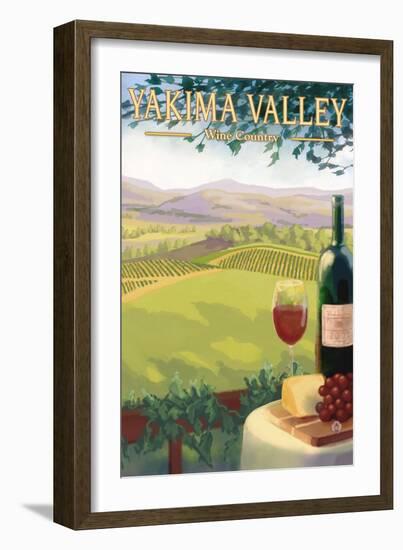 Yakima Valley, Washington - Wine Country-Lantern Press-Framed Art Print