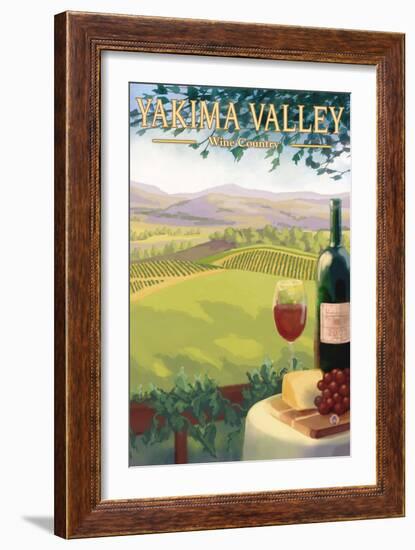 Yakima Valley, Washington - Wine Country-Lantern Press-Framed Art Print