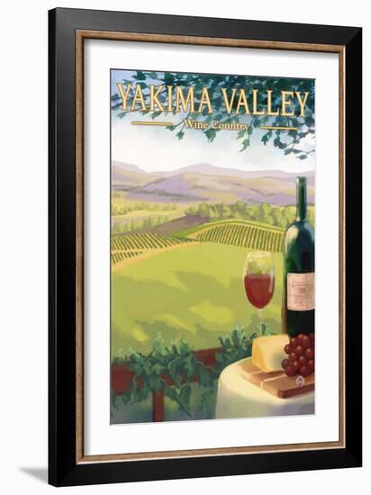 Yakima Valley, Washington - Wine Country-Lantern Press-Framed Art Print