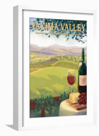 Yakima Valley, Washington - Wine Country-Lantern Press-Framed Art Print