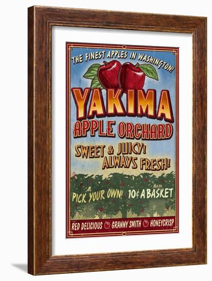 Yakima, Washington - Apple Orchard-Lantern Press-Framed Art Print