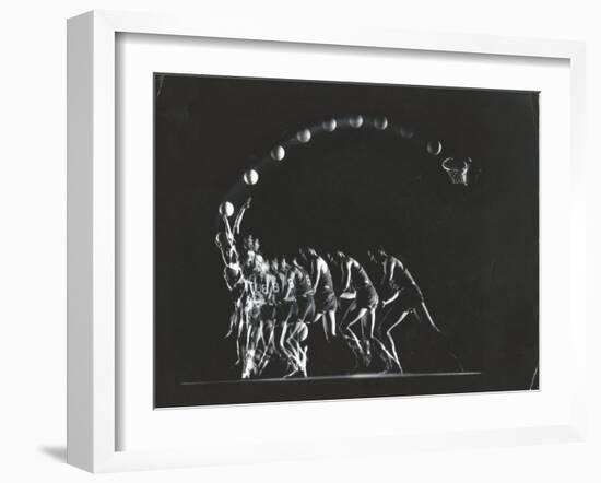 Yale Basketball Star Tony Lavelli Demonstrating His One-Handed Hook Shot-Gjon Mili-Framed Premium Photographic Print