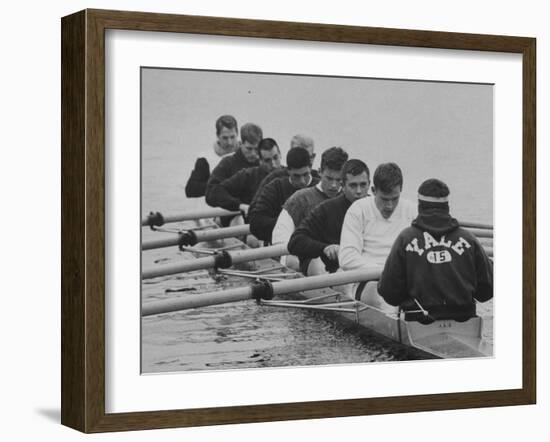 Yale Crew Rowing During Training-null-Framed Photographic Print