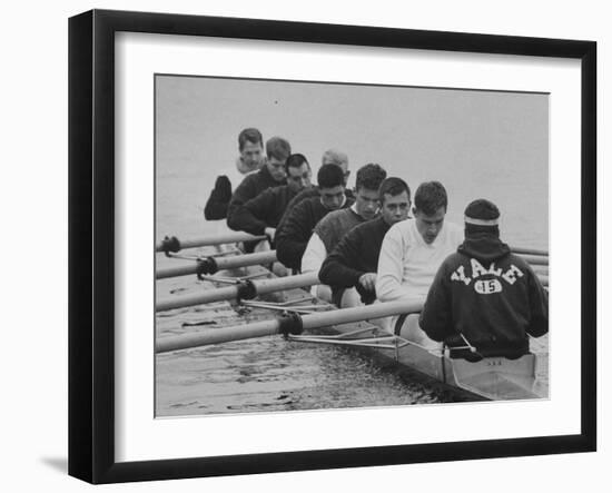 Yale Crew Rowing During Training-null-Framed Photographic Print