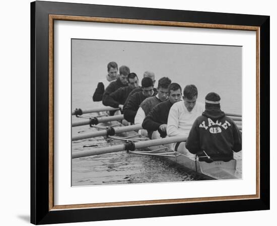 Yale Crew Rowing During Training-null-Framed Photographic Print