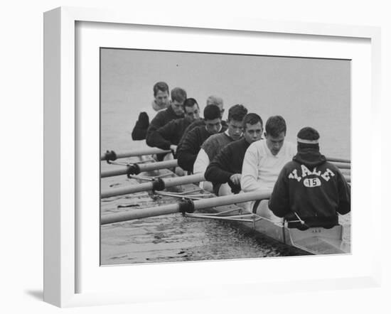 Yale Crew Rowing During Training-null-Framed Photographic Print