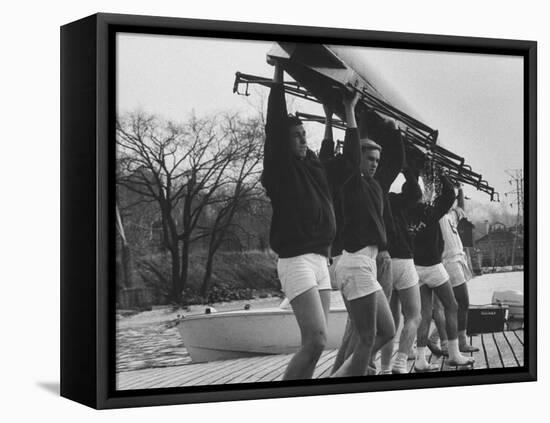 Yale Crew Rowing During Training-null-Framed Premier Image Canvas