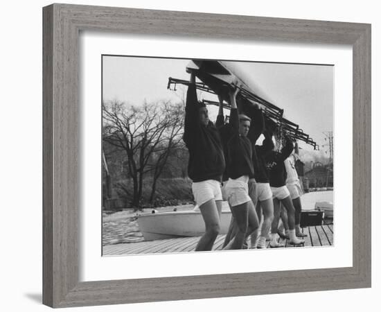 Yale Crew Rowing During Training-null-Framed Photographic Print