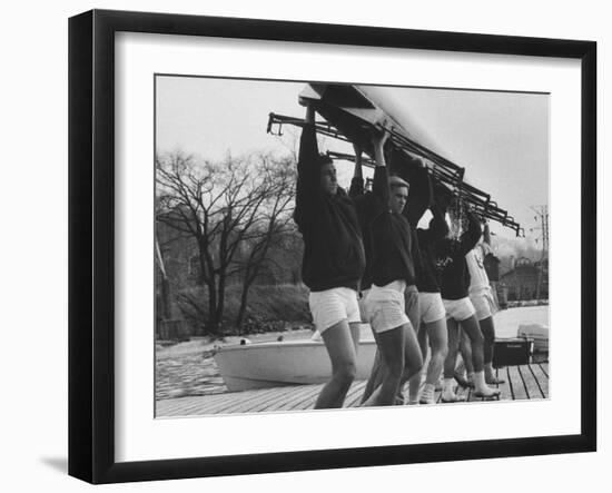 Yale Crew Rowing During Training-null-Framed Photographic Print