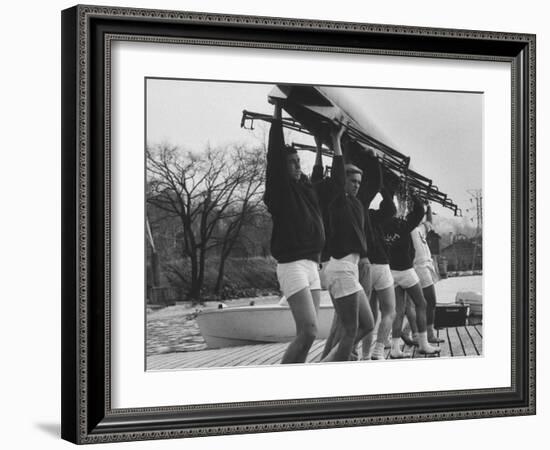 Yale Crew Rowing During Training-null-Framed Photographic Print