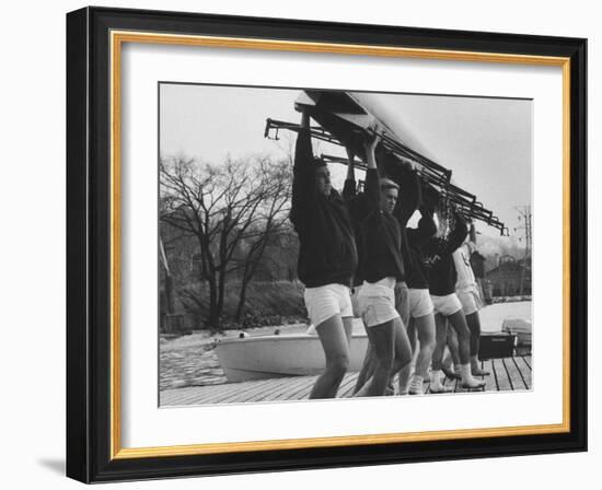 Yale Crew Rowing During Training-null-Framed Photographic Print