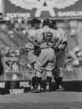 Members of the Cleveland Indians Conferring on the Mound During a Game-Yale Joel-Premium Photographic Print