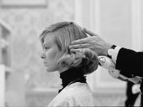 Woman Having Her Hair Styled at Hair Salon at Saks Fifth Avenue-Yale Joel-Photographic Print