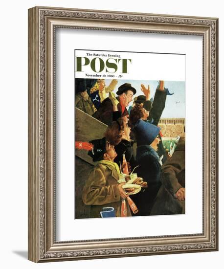 "Yale vs. Harvard," Saturday Evening Post Cover, November 19, 1960-George Hughes-Framed Giclee Print