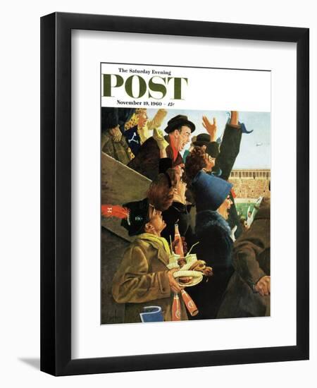 "Yale vs. Harvard," Saturday Evening Post Cover, November 19, 1960-George Hughes-Framed Giclee Print