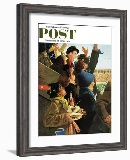 "Yale vs. Harvard," Saturday Evening Post Cover, November 19, 1960-George Hughes-Framed Giclee Print