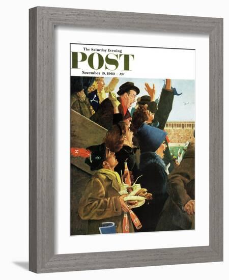 "Yale vs. Harvard," Saturday Evening Post Cover, November 19, 1960-George Hughes-Framed Giclee Print