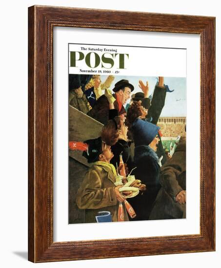 "Yale vs. Harvard," Saturday Evening Post Cover, November 19, 1960-George Hughes-Framed Giclee Print