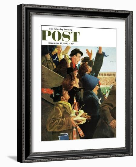 "Yale vs. Harvard," Saturday Evening Post Cover, November 19, 1960-George Hughes-Framed Giclee Print