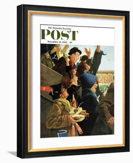 "Yale vs. Harvard," Saturday Evening Post Cover, November 19, 1960-George Hughes-Framed Giclee Print