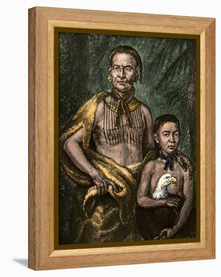 Yamacraw Chief Tomo-Chichi Mico and His Son-null-Framed Premier Image Canvas