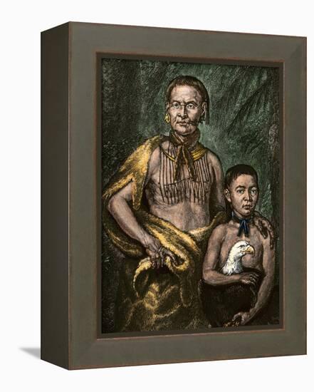 Yamacraw Chief Tomo-Chichi Mico and His Son-null-Framed Premier Image Canvas