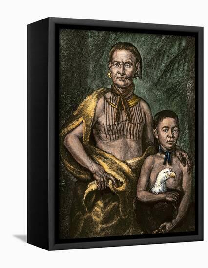 Yamacraw Chief Tomo-Chichi Mico and His Son-null-Framed Premier Image Canvas