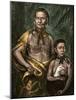 Yamacraw Chief Tomo-Chichi Mico and His Son-null-Mounted Giclee Print
