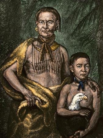Yamacraw Chief Tomo-Chichi Mico and His Son' Giclee Print | Art.com