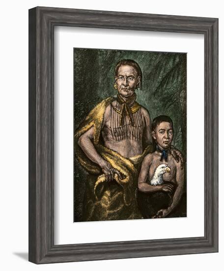 Yamacraw Chief Tomo-Chichi Mico and His Son-null-Framed Giclee Print