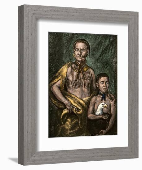 Yamacraw Chief Tomo-Chichi Mico and His Son-null-Framed Giclee Print