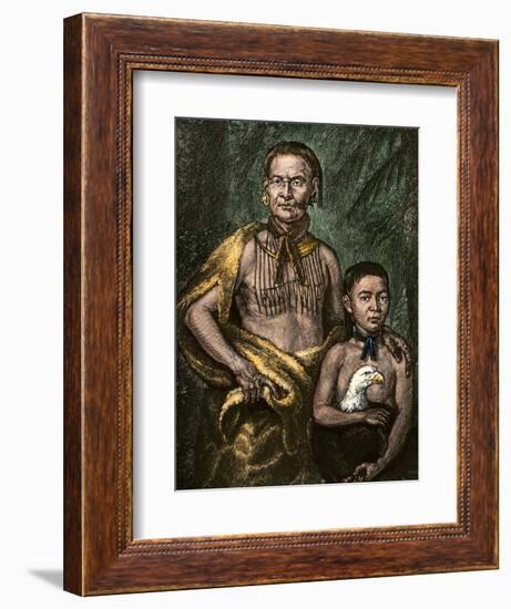 Yamacraw Chief Tomo-Chichi Mico and His Son-null-Framed Giclee Print