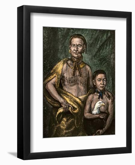 Yamacraw Chief Tomo-Chichi Mico and His Son-null-Framed Giclee Print