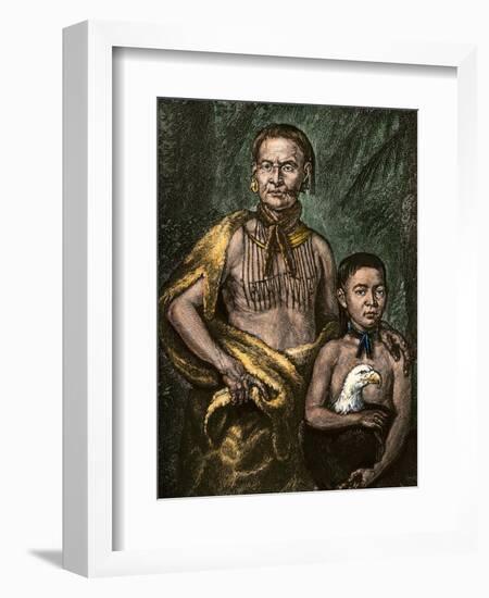Yamacraw Chief Tomo-Chichi Mico and His Son-null-Framed Giclee Print
