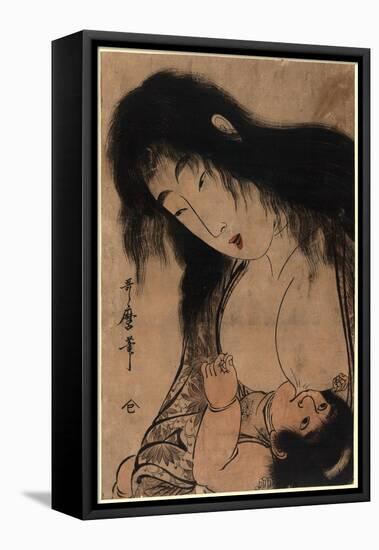 Yamauba No Chichi O Suh Kintaro-Kitagawa Utamaro-Framed Premier Image Canvas